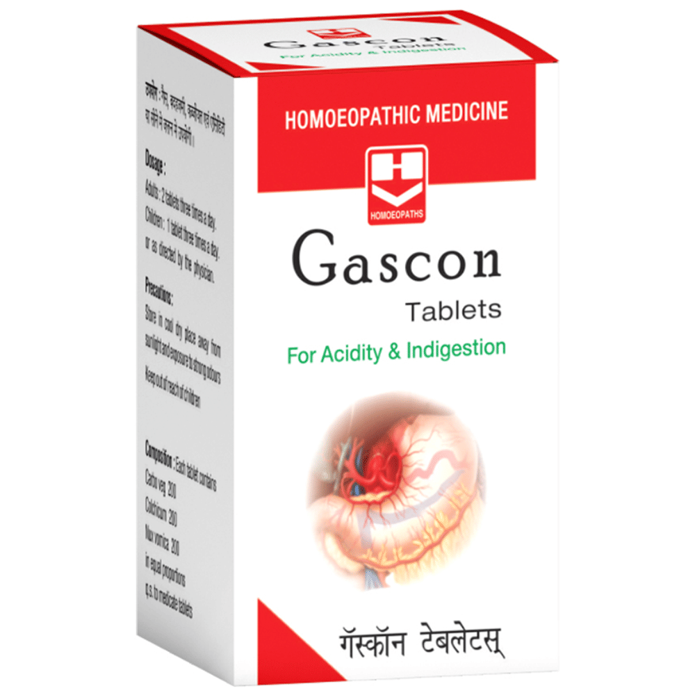 Homeopaths Gascon Tablet (25gm Each) box of 1 Bottle