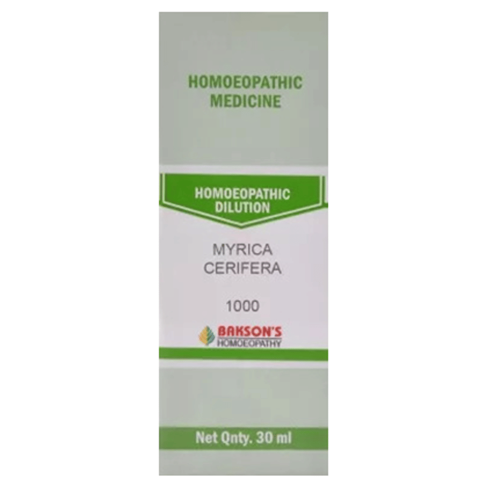 Bakson's Homeopathy Myrica Cerifera Dilution 1000 CH bottle of 30 ml Dilution