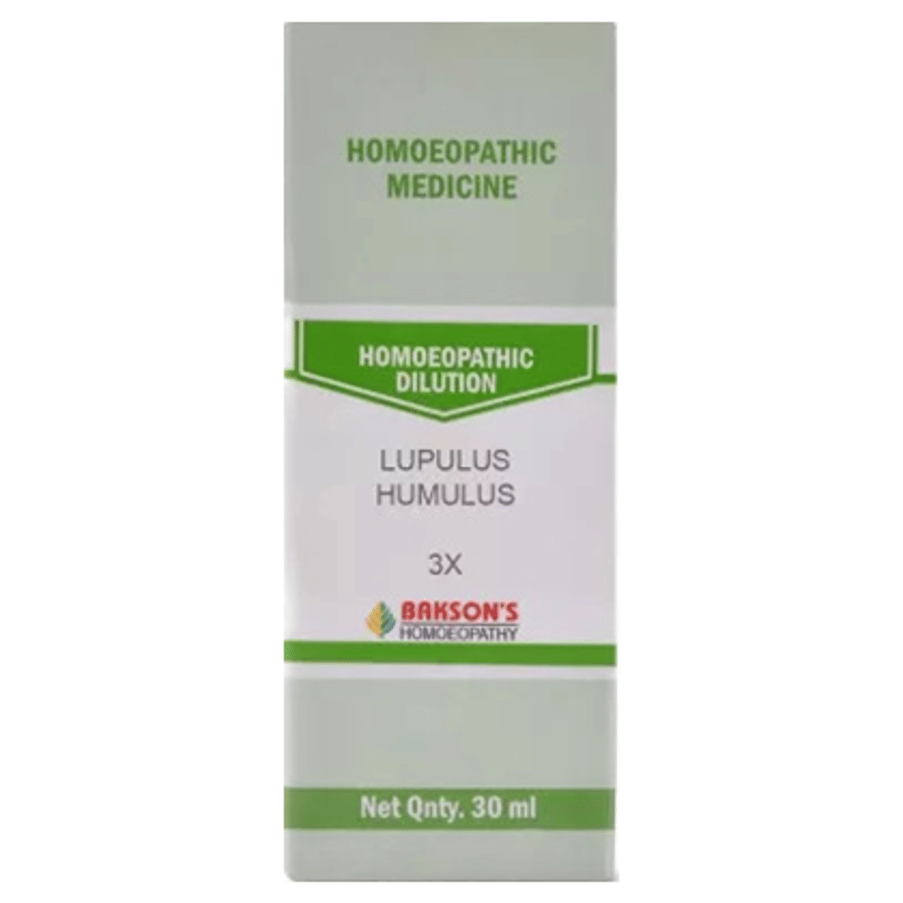 Bakson's Homeopathy Lupulus Humulus Dilution 3X bottle of 30 ml Dilution