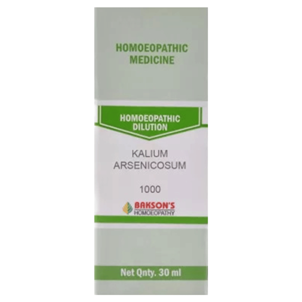 Bakson's Homeopathy Kalium Arsenicosum Dilution 1000 CH bottle of 30 ml Dilution