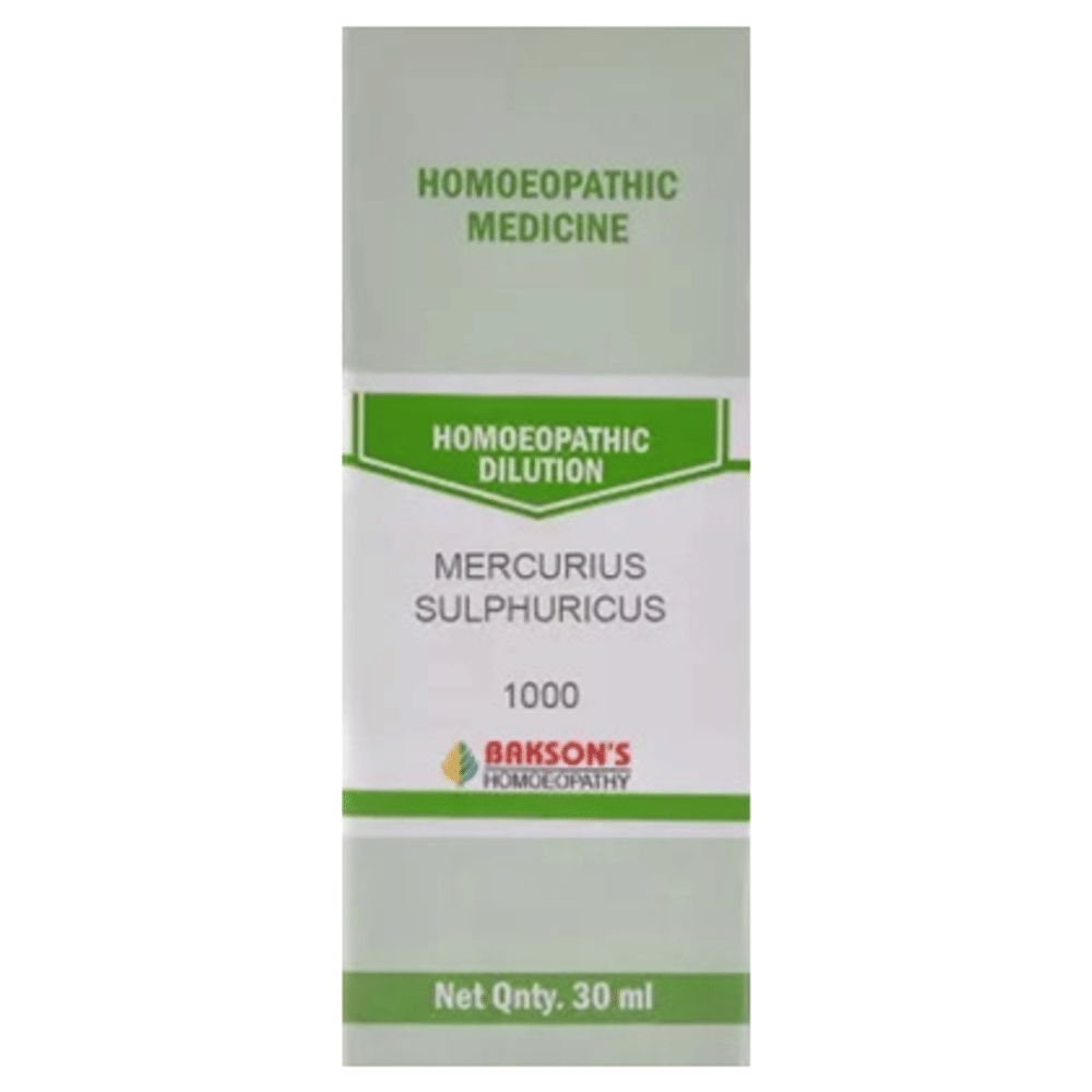 Bakson's Homeopathy Mercurius Sulphuricus Dilution 1000 CH bottle of 30 ml Dilution