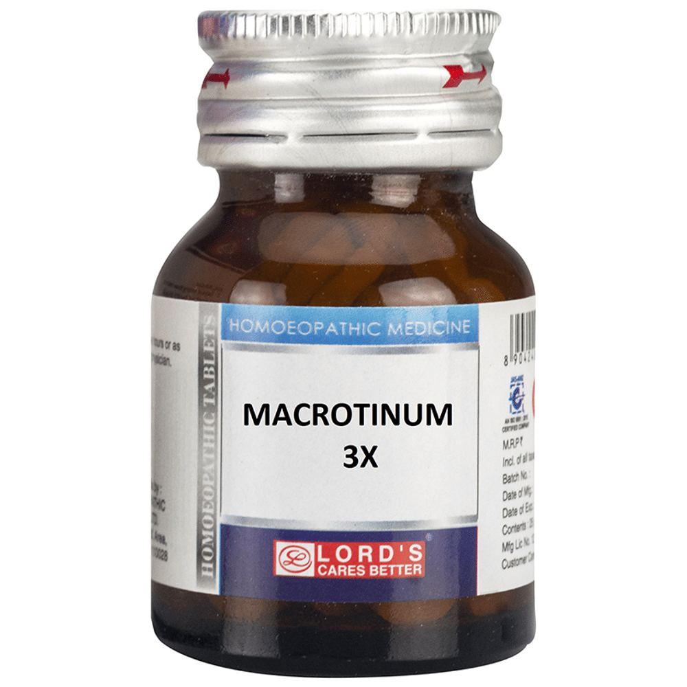 Lord's Macrotinum Trituration Tablet 3X bottle of 25 gm Trituration Tablet Lord's Macrotinum Trituration Tablet 3X bottle of 25 gm Trituration Tablet