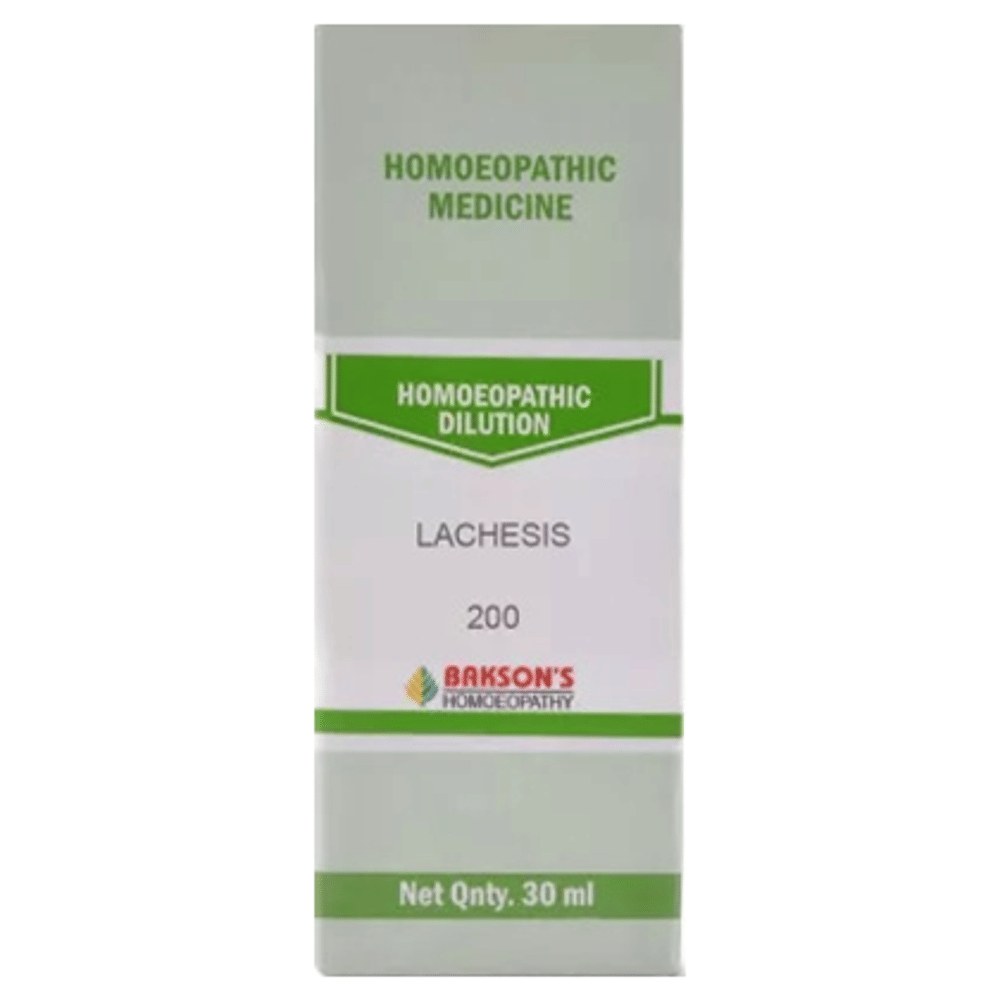 Bakson's Homeopathy Lachesis Dilution 200 CH bottle of 30 ml Dilution