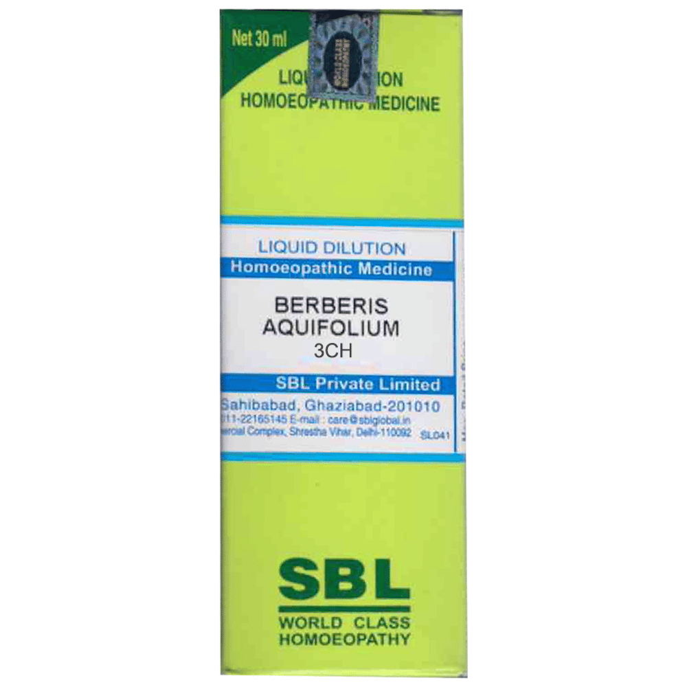 SBL Berberis Aquifolium Dilution 3 CH bottle of 30 ml Dilution