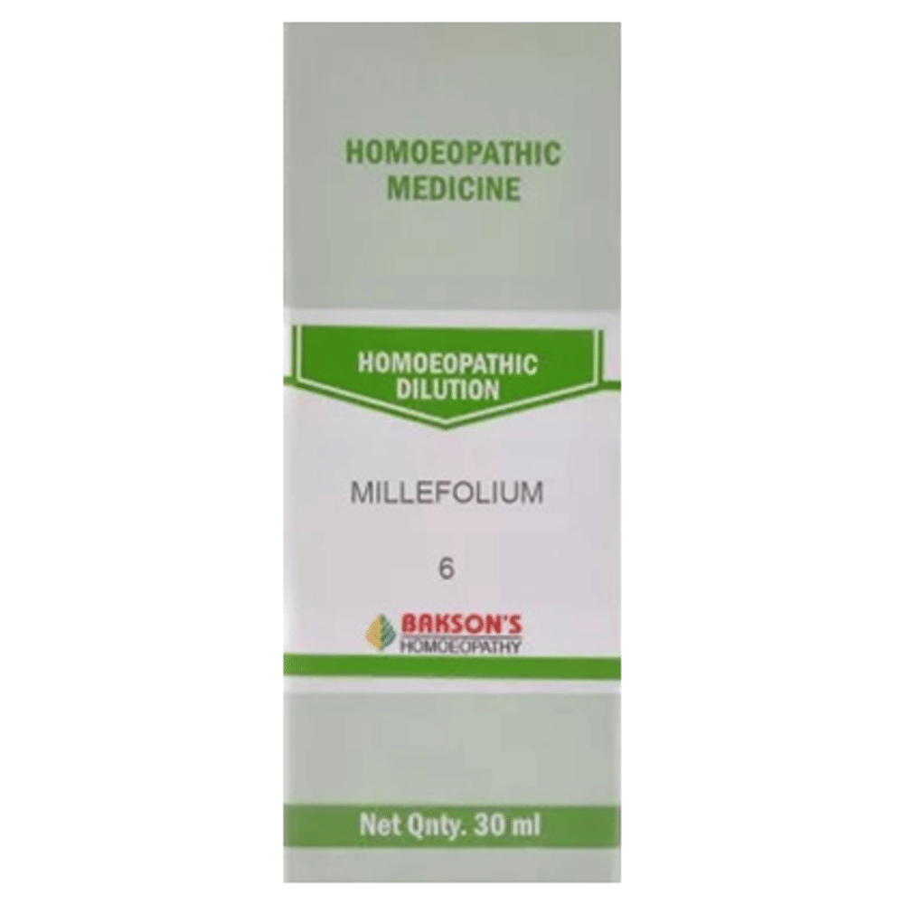 Bakson's Homeopathy Millefolium Dilution 6 CH bottle of 30 ml Dilution Bakson's Homeopathy Millefolium Dilution 6 CH bottle of 30 ml Dilution
