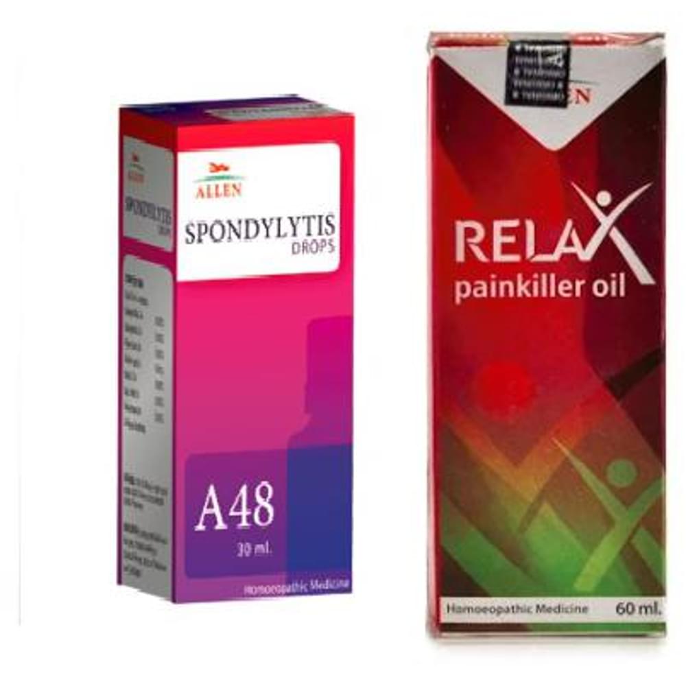 Allen Anti Spondylitis Combo (A48 + Relax Pain Killer Oil) packet of 1 Kit