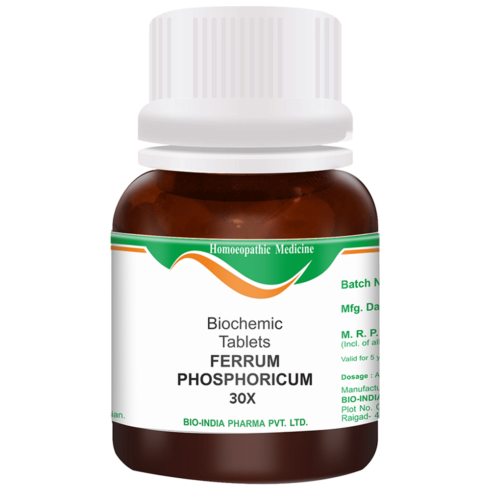 Bio India Ferrum Phosphoricum Biochemic Tablet 30X bottle of 25 gm Biochemic Tablet