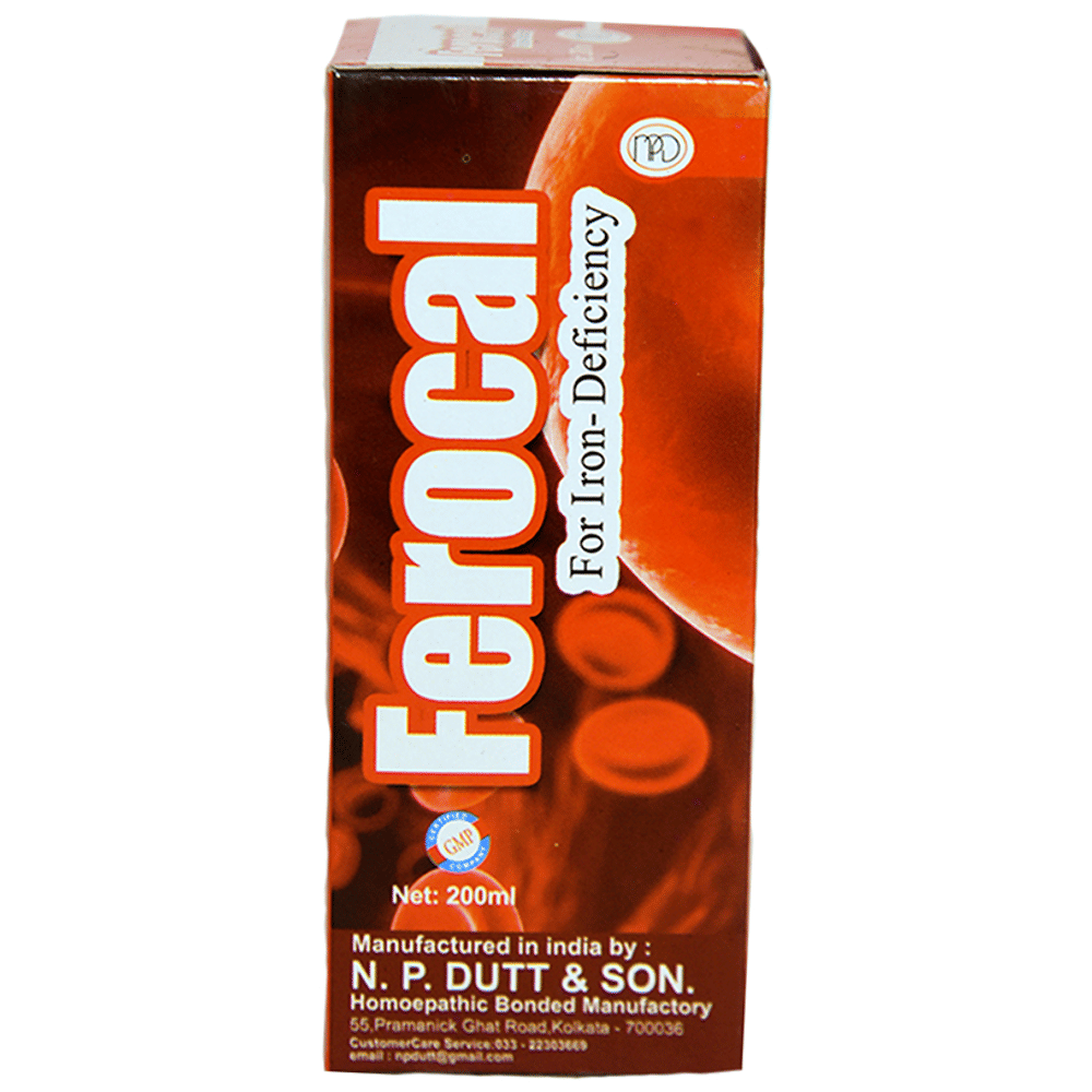 N.P. Dutt & Son Ferocal Syrup bottle of 200 ml Syrup