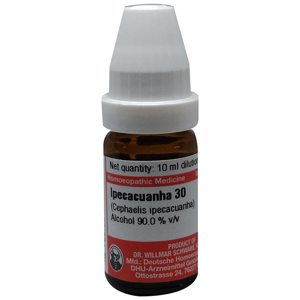 Dr Willmar Schwabe Germany Ipecacuanha (Cephaelis Ipecacuanha) Dilution 30 bottle of 10 ml Dilution