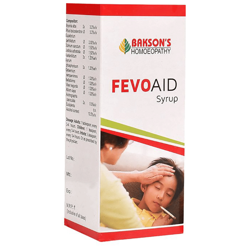 Bakson's Homeopathy Fevo Aid Syrup bottle of 60 ml Syrup