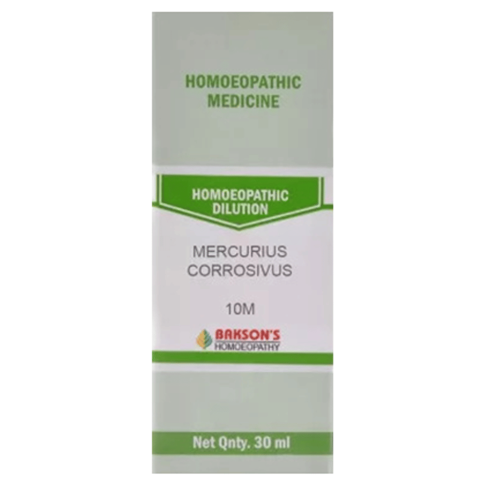 Bakson's Homeopathy Mercurius Corrosivus Dilution 10M bottle of 30 ml Dilution Bakson's Homeopathy Mercurius Corrosivus Dilution 10M bottle of 30 ml Dilution