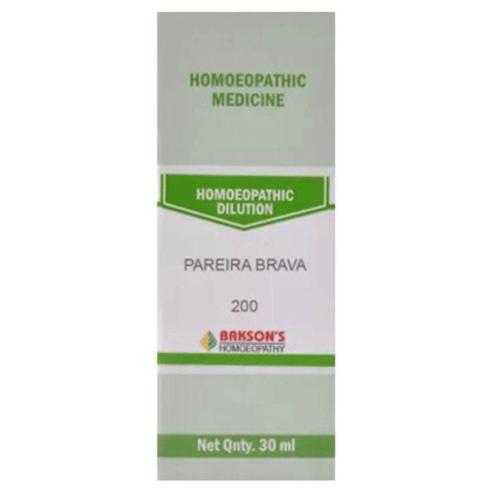 Bakson's Homeopathy Pareira Brava Dilution 200 bottle of 30 ml Dilution Bakson's Homeopathy Pareira Brava Dilution 200 bottle of 30 ml Dilution