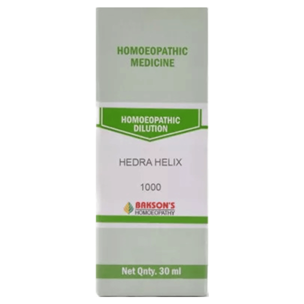 Bakson's Homeopathy Hedra Helix Dilution 1000 CH bottle of 30 ml Dilution