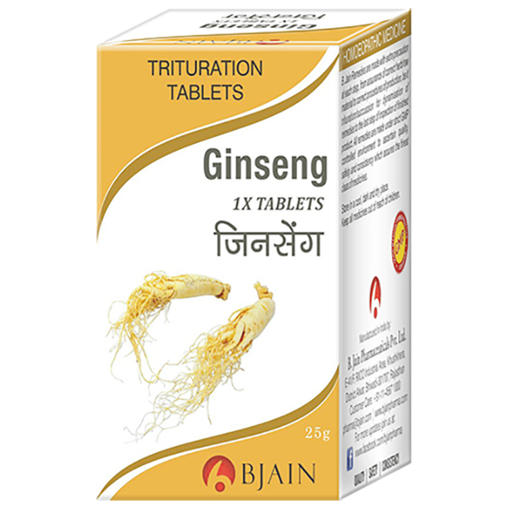 Bjain Ginseng Trituration Tablet 1X bottle of 25 gm Trituration Tablet