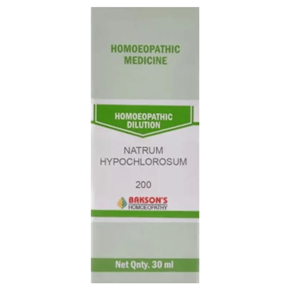 Bakson's Homeopathy Natrum Hypochlorosum Dilution 200 bottle of 30 ml Dilution Bakson's Homeopathy Natrum Hypochlorosum Dilution 200 bottle of 30 ml Dilution