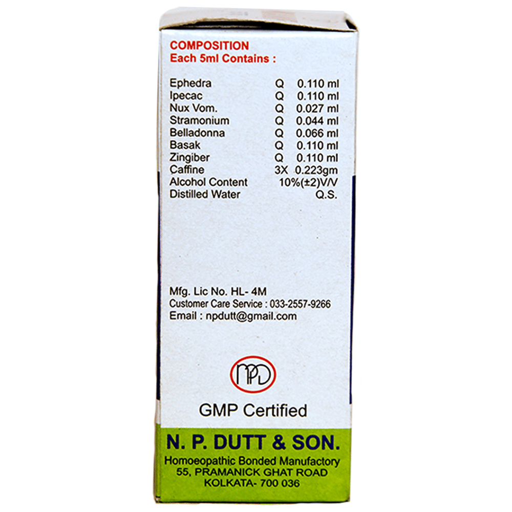 N.P. Dutt & Son Kawf Syrup bottle of 100 ml Syrup N.P. Dutt & Son Kawf Syrup bottle of 100 ml Syrup