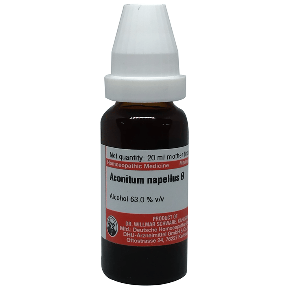 Dr Willmar Schwabe Germany Aconitum Napellus Mother Tincture Q bottle of 20 ml Mother Tincture