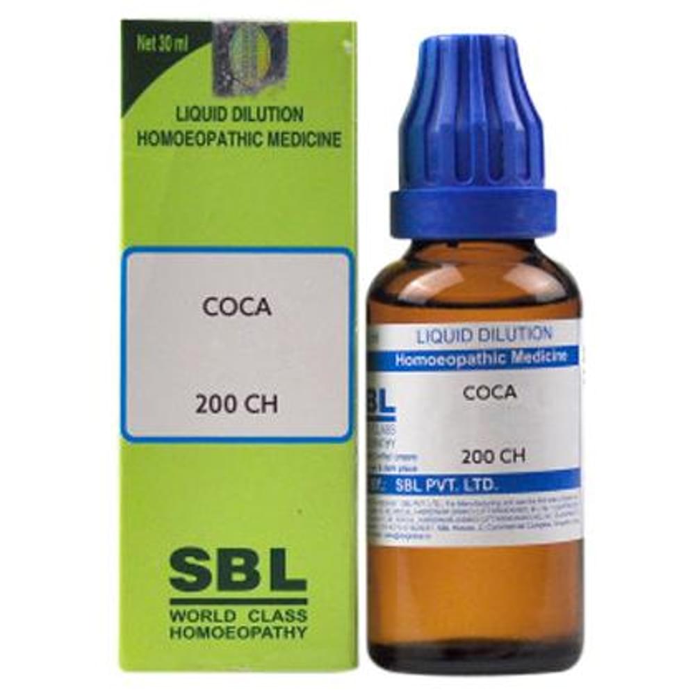 SBL Coca Dilution Homeopathic Medicine 200 CH bottle of 30 ml Dilution
