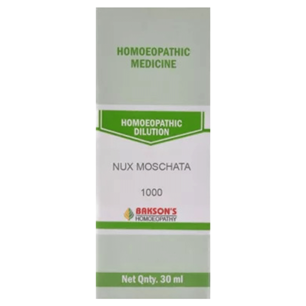Bakson's Homeopathy Nux Moschata Dilution 1000 CH bottle of 30 ml Dilution