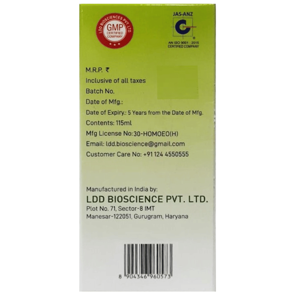 LDD Bioscience Rheuma Rite Syrup bottle of 115 ml Syrup