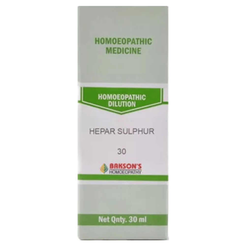 Bakson's Homeopathy Hepar Sulphur Dilution 30 bottle of 30 ml Dilution