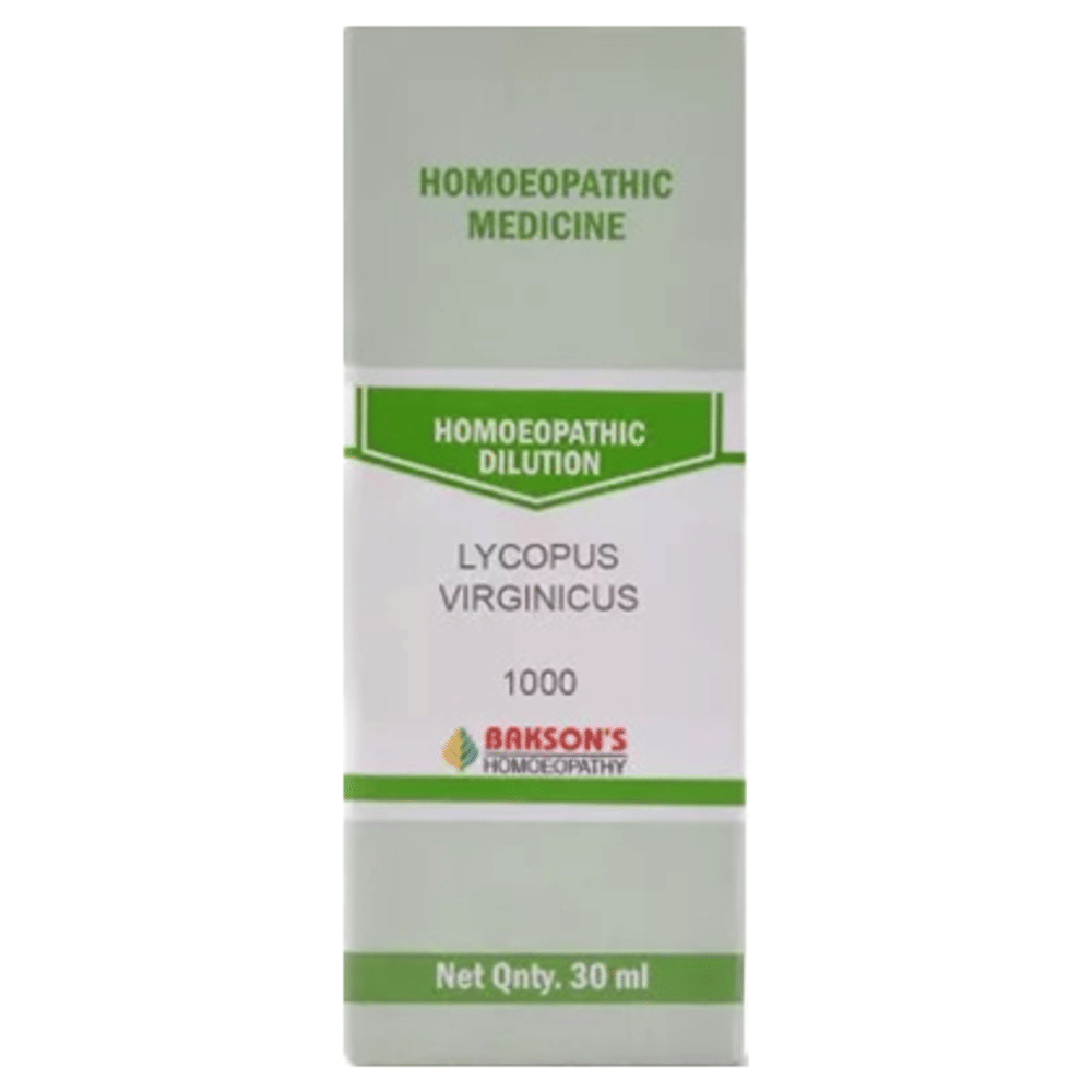 Bakson's Homeopathy Lycopus Virginicus Dilution 1000 CH bottle of 30 ml Dilution