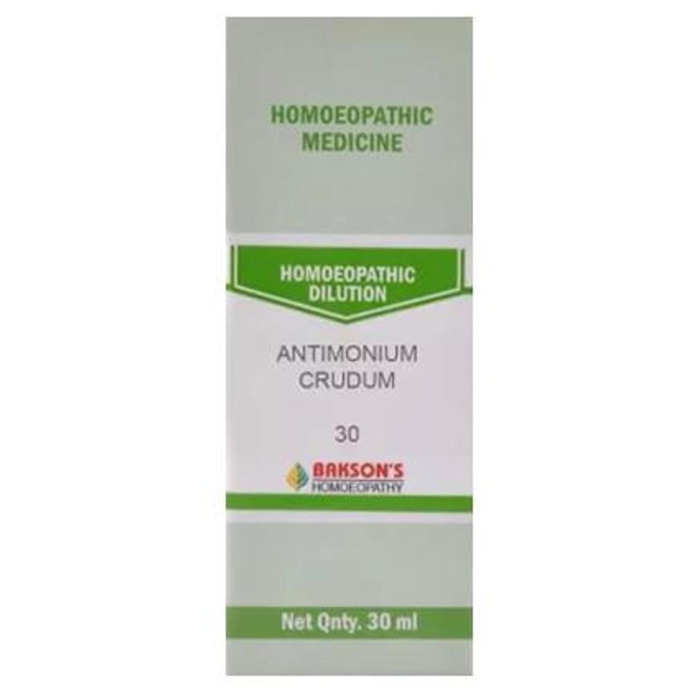 Bakson's Homeopathy Antimonium Crudum Dilution 30 bottle of 30 ml Dilution Bakson's Homeopathy Antimonium Crudum Dilution 30 bottle of 30 ml Dilution