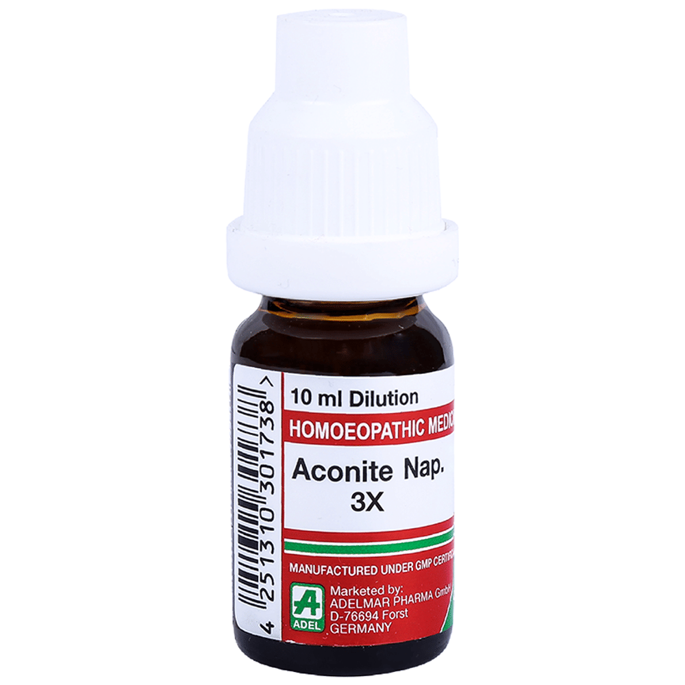 ADEL Aconitum Napellus Dilution 3X bottle of 10 ml Dilution