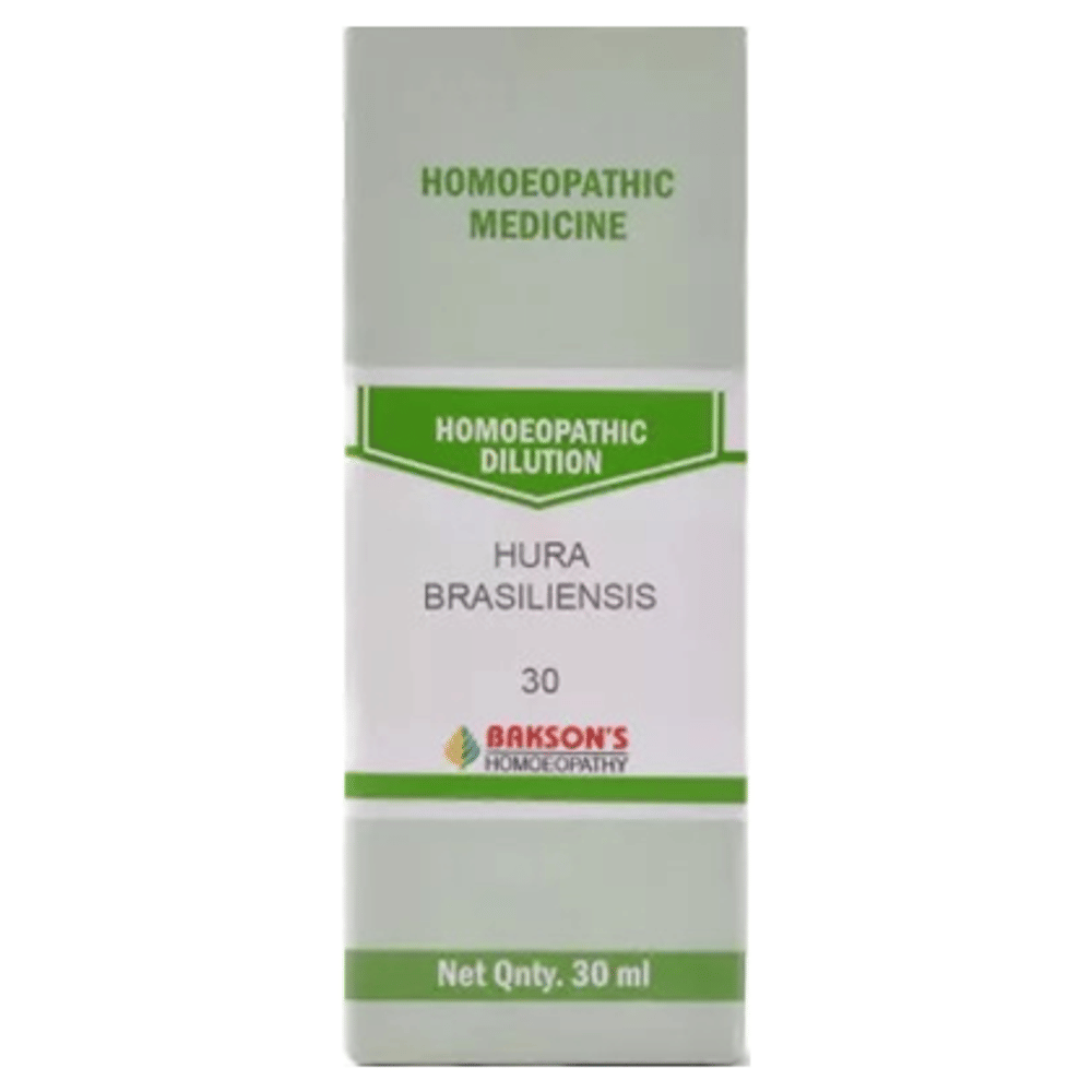 Bakson's Homeopathy Hura Brasiliensis Dilution 30 bottle of 30 ml Dilution Bakson's Homeopathy Hura Brasiliensis Dilution 30 bottle of 30 ml Dilution