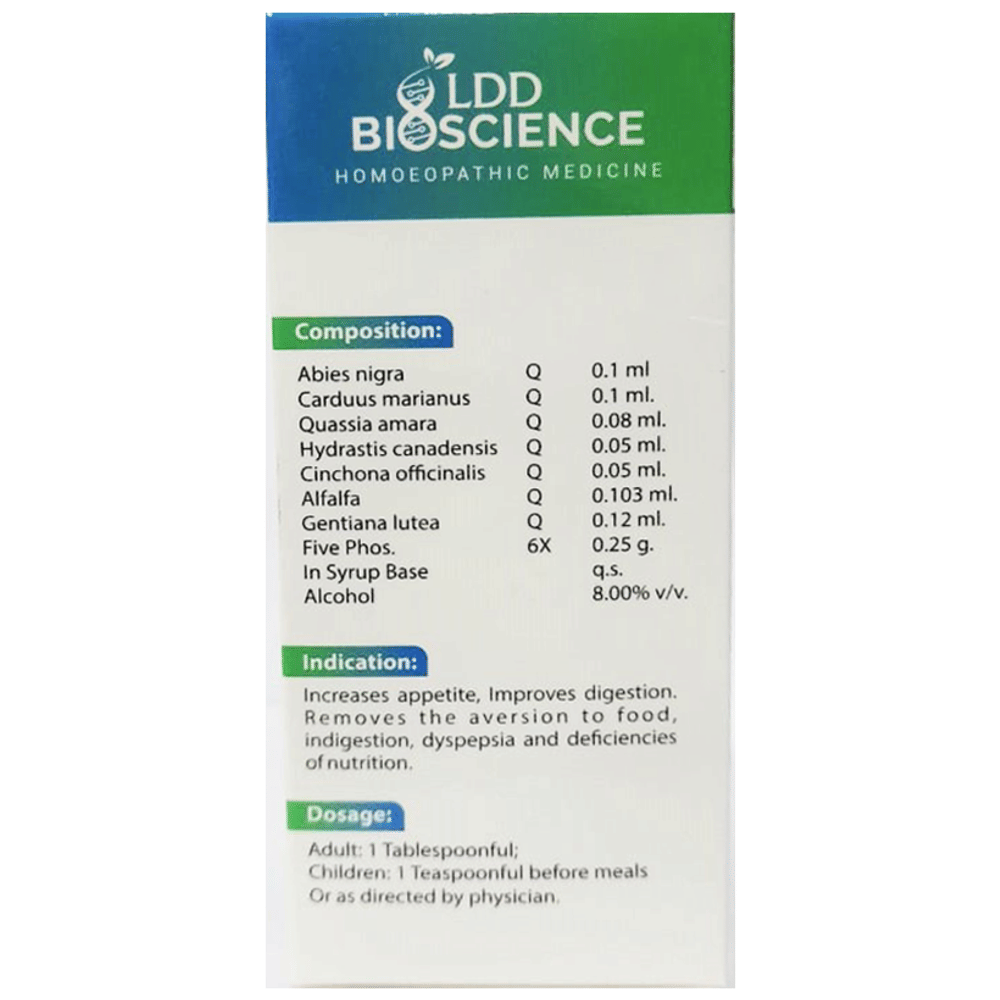 LDD Bioscience LDD Appetiser Syrup bottle of 115 ml Syrup