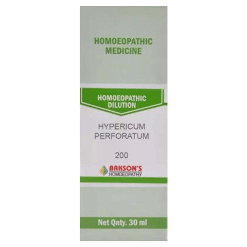 Bakson's Homeopathy Hypericum Perforatum Dilution 200 bottle of 30 ml Dilution