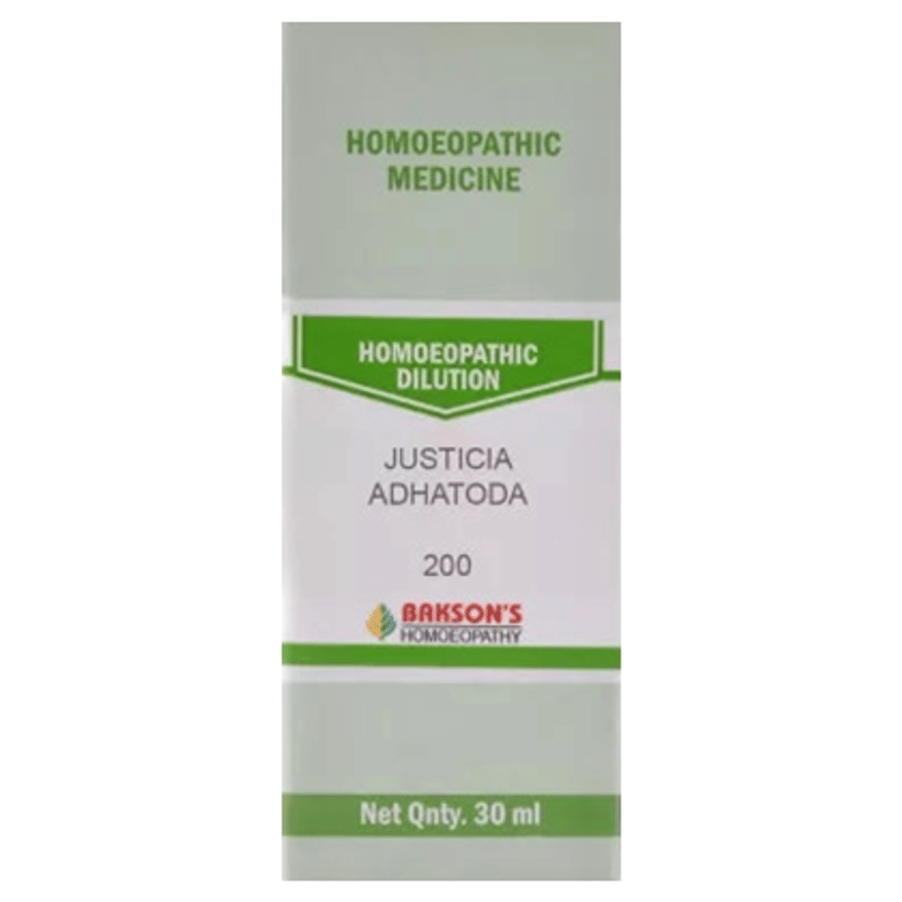 Bakson's Homeopathy Justicia Adhatoda Dilution 200 bottle of 30 ml Dilution