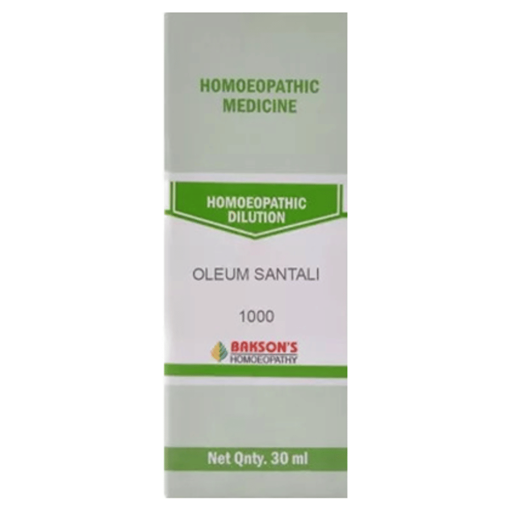 Bakson's Homeopathy Oleum Santali Dilution 1000 CH bottle of 30 ml Dilution