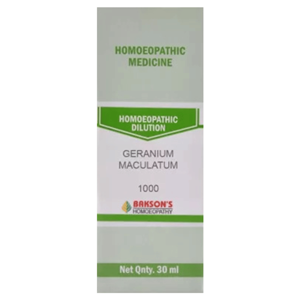 Bakson's Homeopathy Geranium Maculatum Dilution 1000 CH bottle of 30 ml Dilution