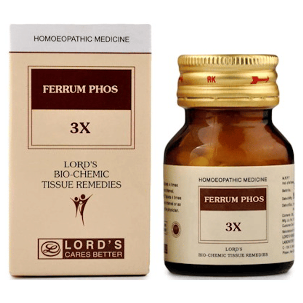 Lord's Ferrum Phos Biochemic Tablet 3X bottle of 25 gm Biochemic Tablet Lord's Ferrum Phos Biochemic Tablet 3X bottle of 25 gm Biochemic Tablet
