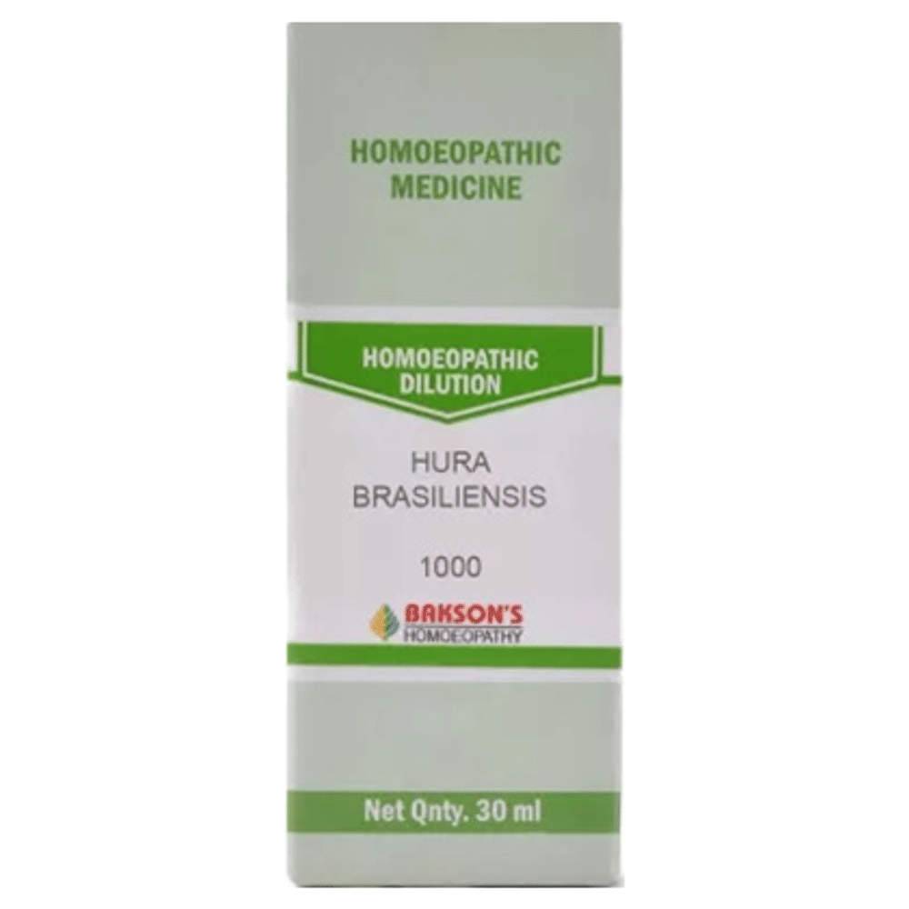 Bakson's Homeopathy Hura Brasiliensis Dilution 1000 CH bottle of 30 ml Dilution