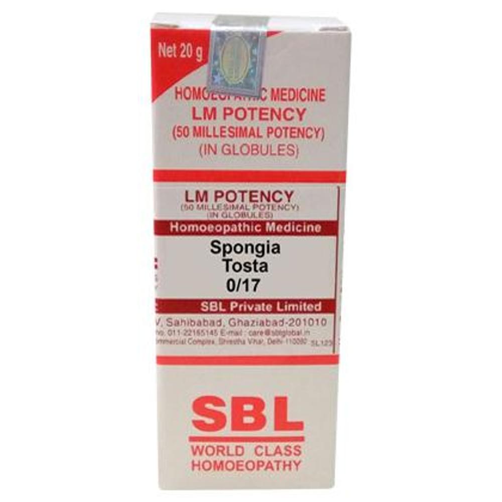 SBL Spongia Tosta 0/17 LM bottle of 20 gm Globules