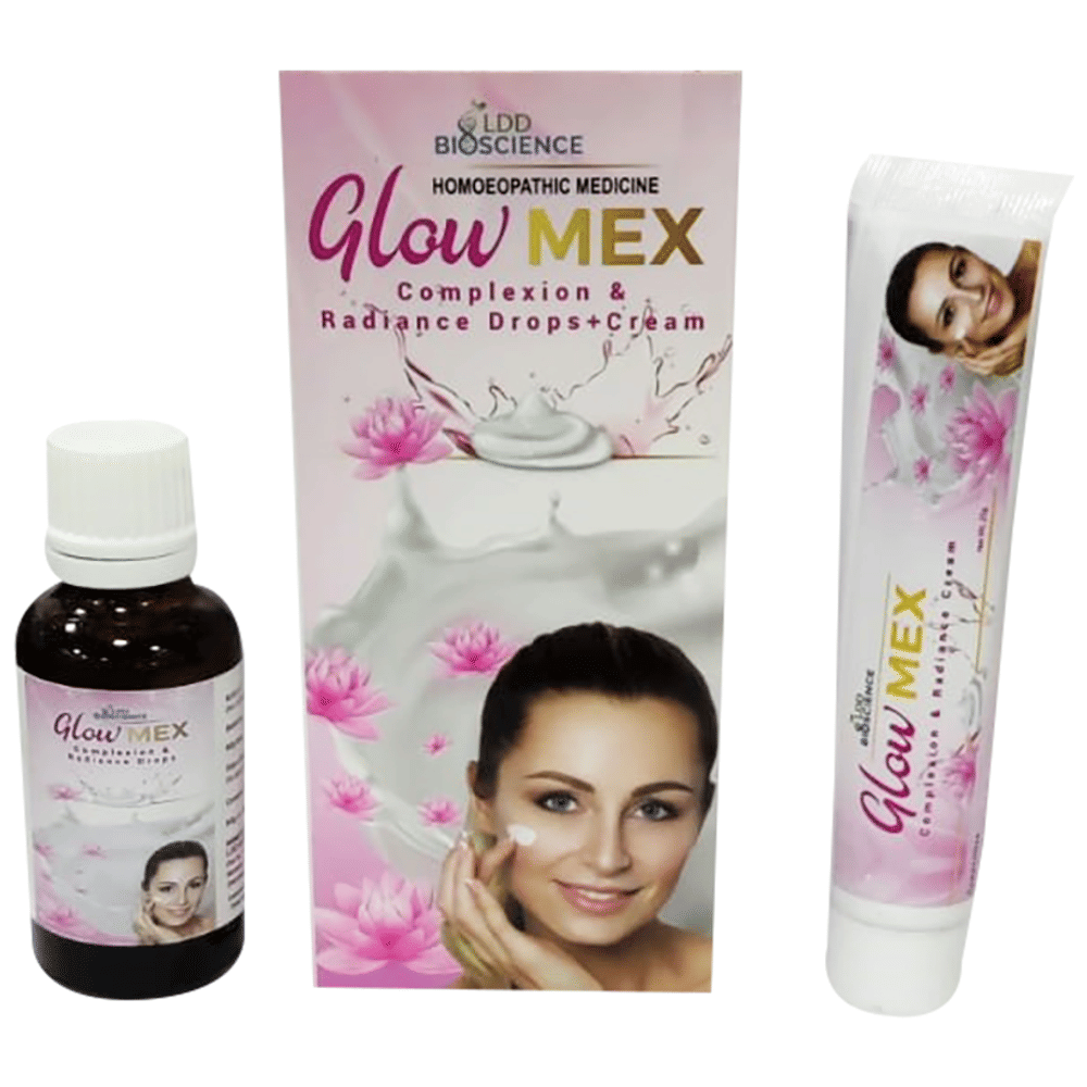 LDD Bioscience Combo Pack of Glow Mex Complexion & Radiance Drop 30ml and Glow Mex Complexion & Radiance Cream 25gm combo pack of 2 Packs