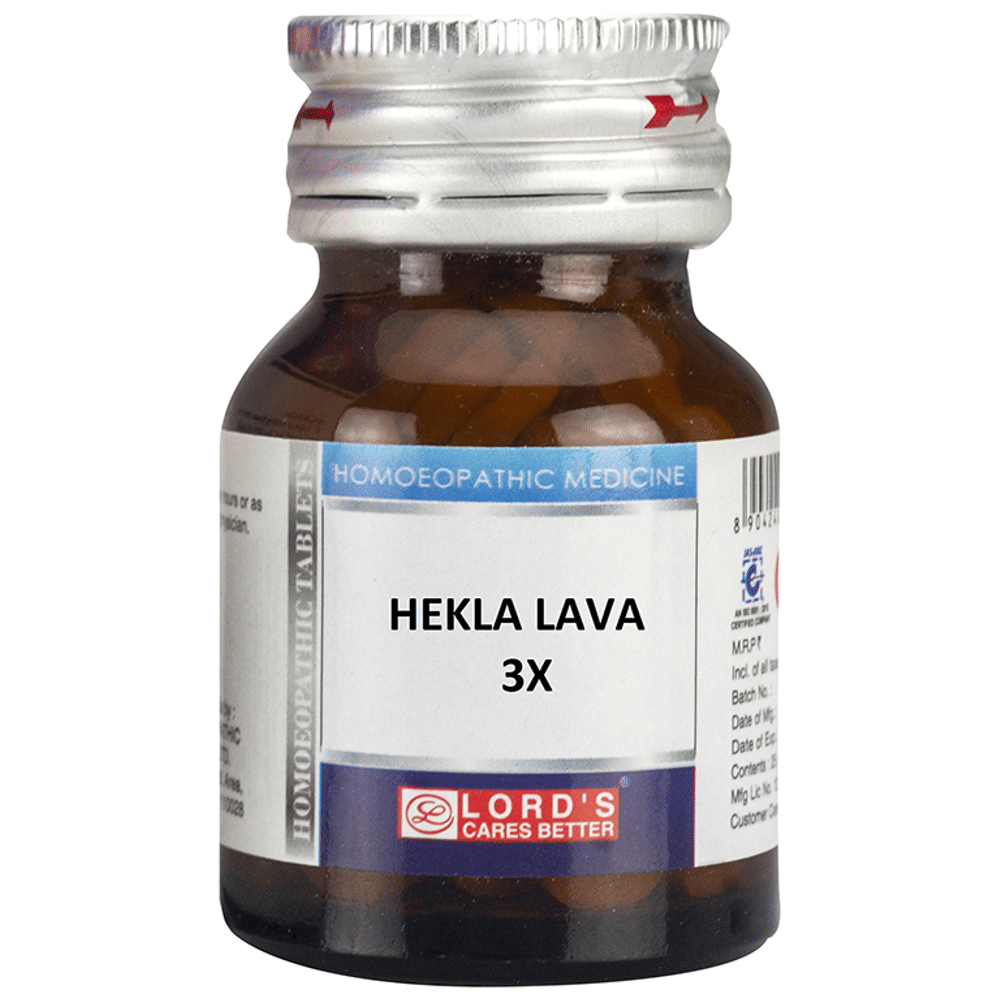 Lord's Hekla Lava Trituration Tablet 3X bottle of 25 gm Trituration Tablet Lord's Hekla Lava Trituration Tablet 3X bottle of 25 gm Trituration Tablet
