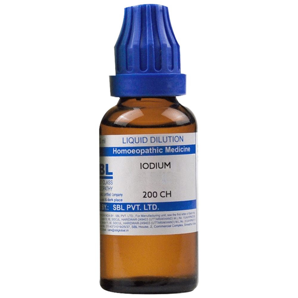 SBL Iodium Dilution 200 CH bottle of 30 ml Dilution SBL Iodium Dilution 200 CH bottle of 30 ml Dilution