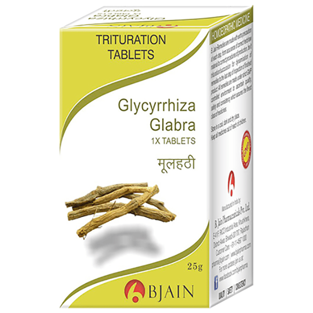 Bjain Glycyrrhiza Glabra Trituration Tablet 1X bottle of 25 gm Trituration Tablet