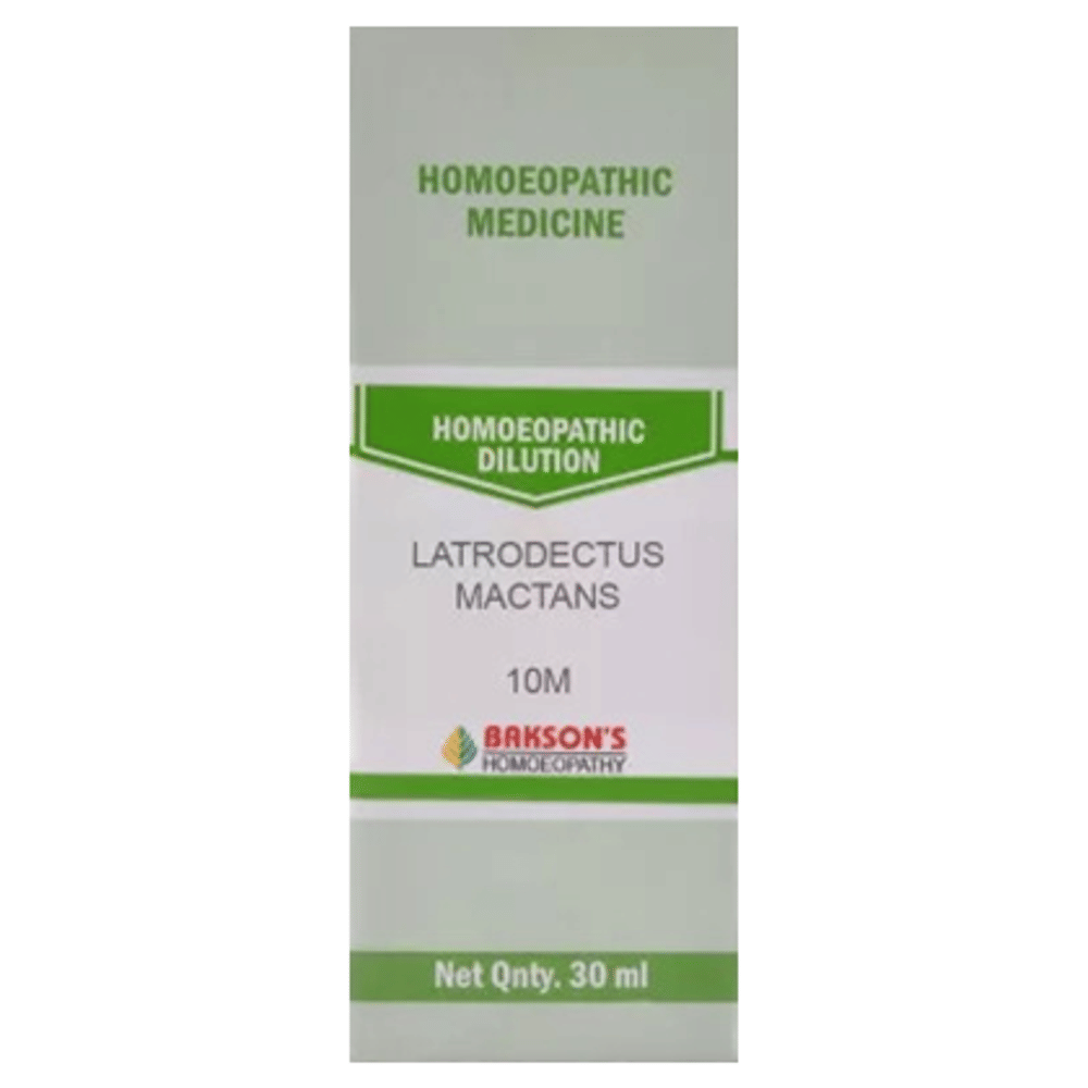 Bakson's Homeopathy Latrodectus Mactans Dilution 10M bottle of 30 ml Dilution