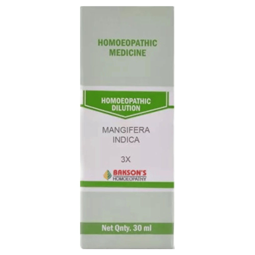 Bakson's Homeopathy Mangifera Indica Dilution 3X bottle of 30 ml Dilution