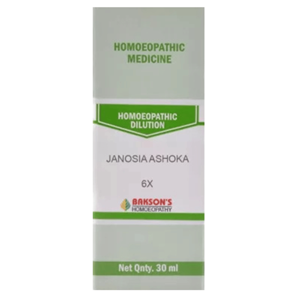 Bakson's Homeopathy Janosia Ashoka Dilution 6X bottle of 30 ml Dilution