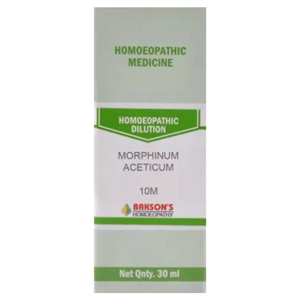 Bakson's Homeopathy Morphinum Aceticum Dilution 10M bottle of 30 ml Dilution