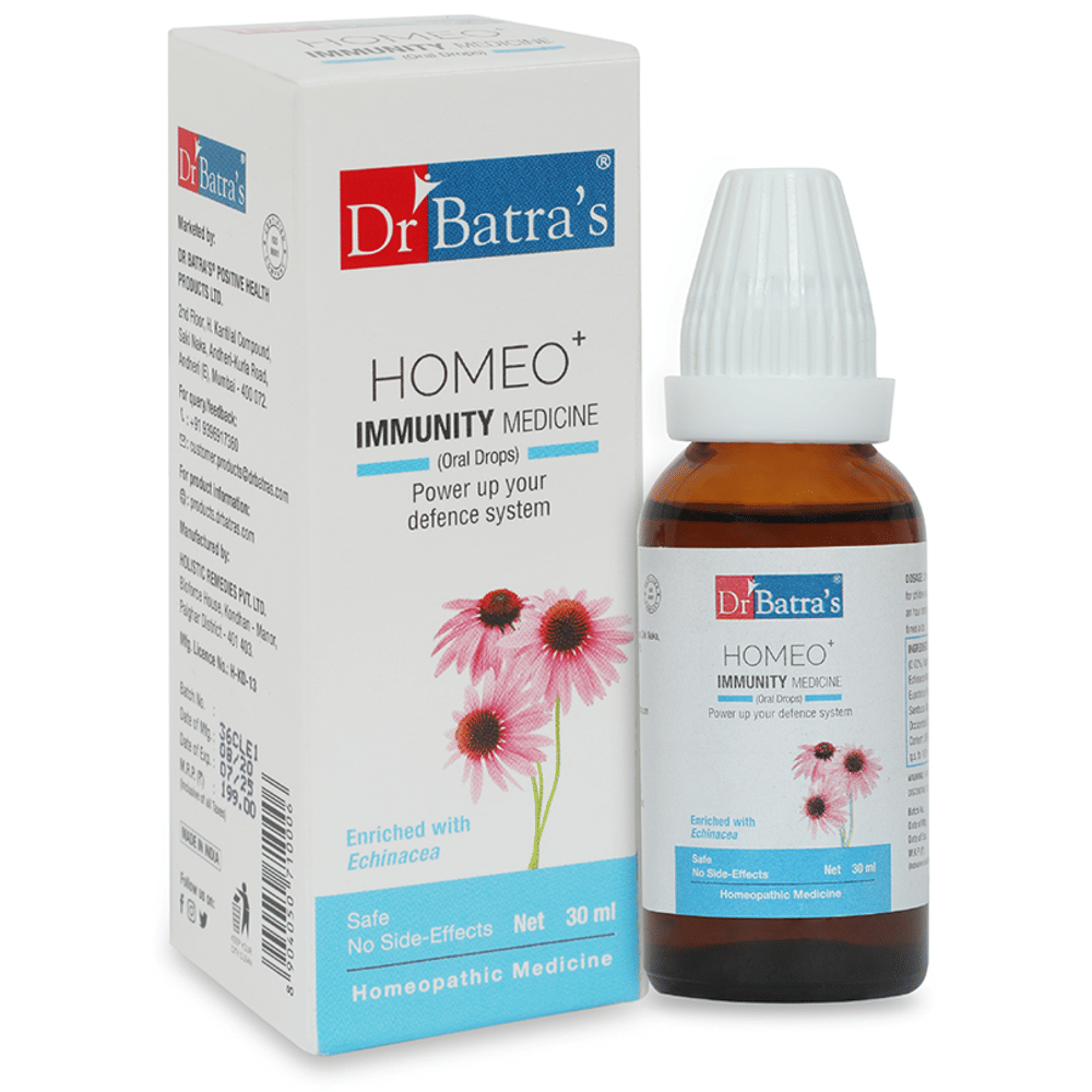 Dr Batra's Homeo+ Immunity Medicine Oral Drops (30ml Each) combo pack of 5 bottles Dr Batra's Homeo+ Immunity Medicine Oral Drops (30ml Each) combo pack of 5 bottles