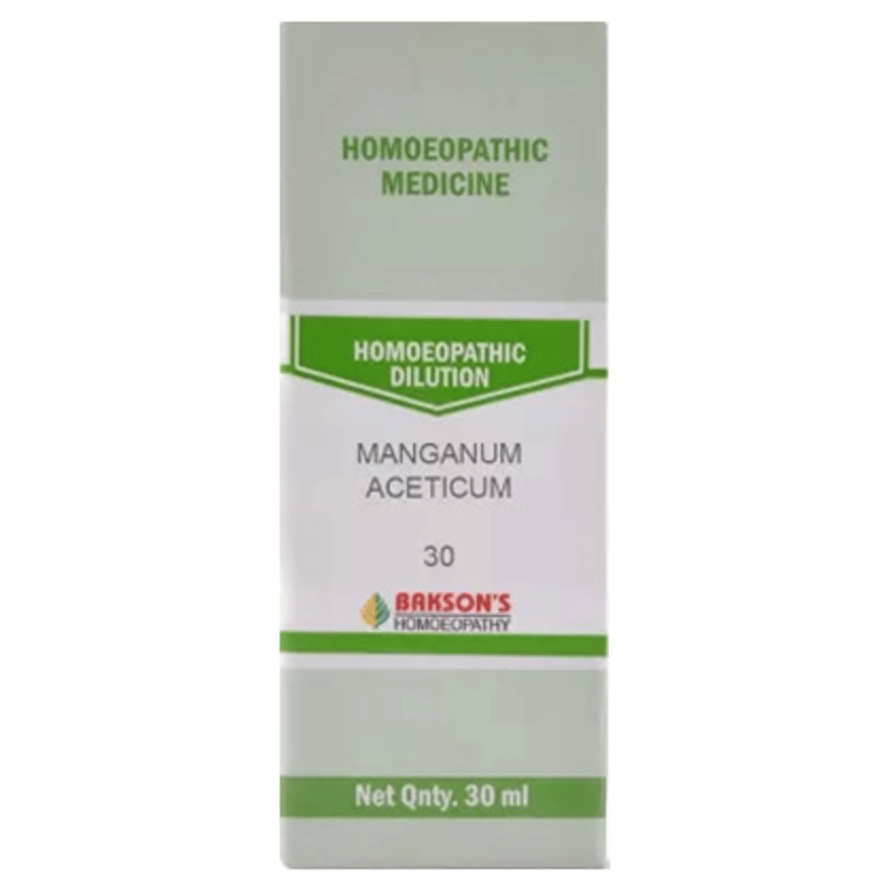 Bakson's Homeopathy Manganum Aceticum Dilution 30 bottle of 30 ml Dilution