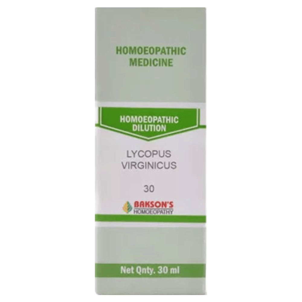 Bakson's Homeopathy Lycopus Virginicus Dilution 30 bottle of 30 ml Dilution