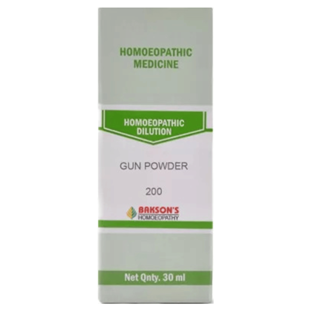 Bakson's Homeopathy Gun Powder  Dilution 200 bottle of 30 ml Dilution