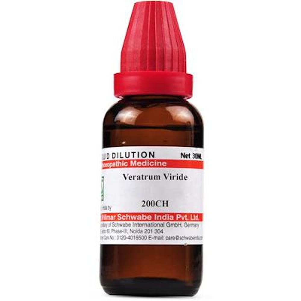 Dr Willmar Schwabe India Veratrum Viride Dilution 200 CH bottle of 30 ml Dilution